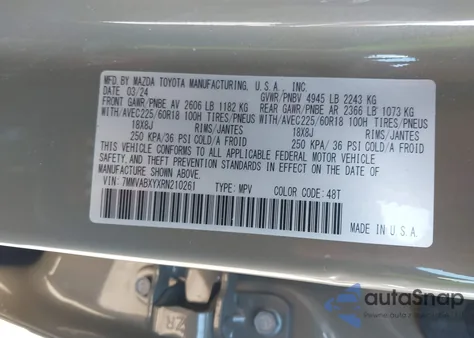 2024 Mazda Cx-50 2.5 Turbo Meridian Edition from USA, damaged, VIN 7MMVABXYXRN210261